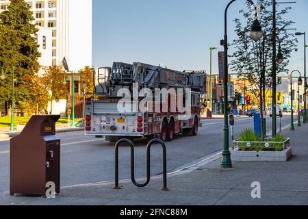 Anchorage, Alaska, USA - 30. September 2016: Feuerwehrauto auf Straßen, Anchorage. Feuerwehr Stockfoto