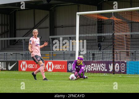 London, Großbritannien. Mai 2021. Fran Kitching (20 Sheffield United) mit einem guten Save während des Vitality Womens FA Cup-Spiels zwischen Tottenham Hotspur und Sheffield United im Hive in London, England. Kredit: SPP Sport Pressefoto. /Alamy Live News Stockfoto