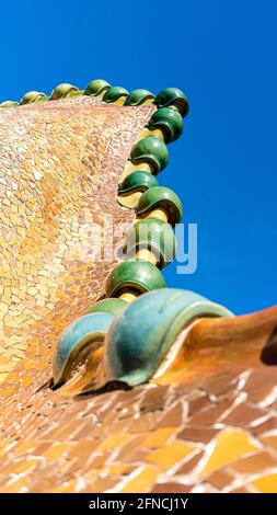 BARCELONA, SPANIEN - Externe Bilder von Casa Batlló Stockfoto