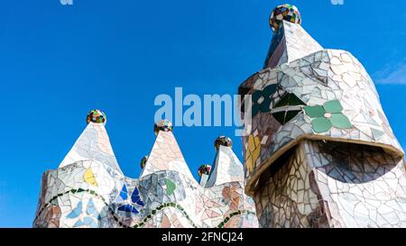 BARCELONA, SPANIEN - Externe Bilder von Casa Batlló Stockfoto