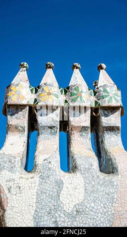 BARCELONA, SPANIEN - Externe Bilder von Casa Batlló Stockfoto