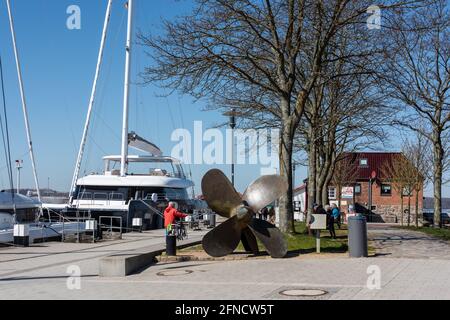 Im Hafen von Laboe am Ausgang der Kieler Förde in Die Ostsee Stockfoto