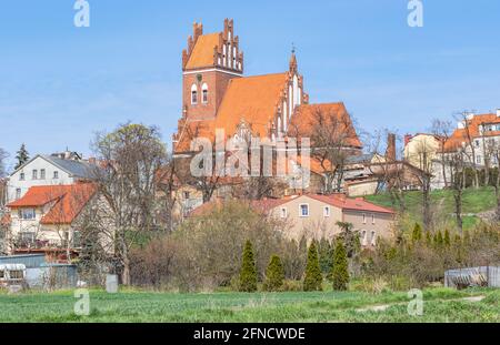 Gniew, Polen - Gniew liegt auf der linken Rückseite der Weichsel und ist berühmt für seine wunderbare mittelalterliche Architektur und seine gotische Backsteinburg Stockfoto