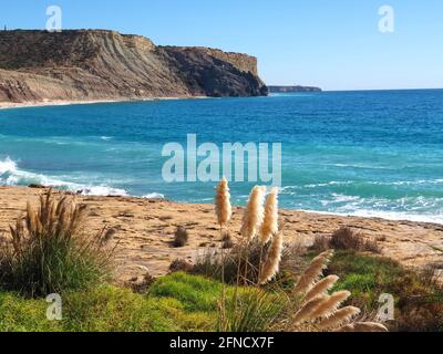 Panorama von Praia da Luz an der Algarve Küste von Portugal Stockfoto