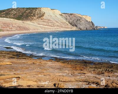 Panorama von Praia da Luz an der Algarve Küste von Portugal Stockfoto