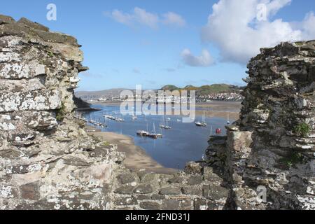 Der Conwy River von Conwy Castle North Wales Stockfoto