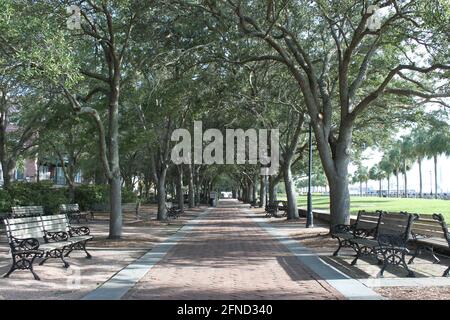 Waterfront Park Walkway Charleston, South Carolina Stockfoto