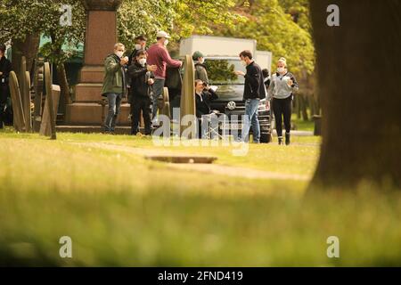 ThevTower-Dreharbeiten in Liverpool Stockfoto