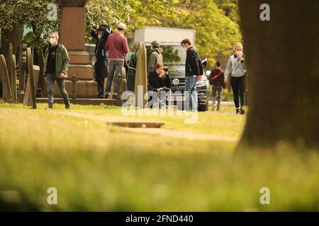 ThevTower-Dreharbeiten in Liverpool Stockfoto