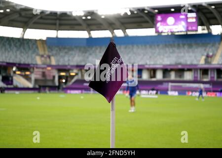 Gesamtansicht der Eckflagge vor dem Start während des UEFA Women's Champions League Finales in Gamla Ullevi, Göteborg. Bilddatum: Sonntag, 16. Mai 2021. Stockfoto