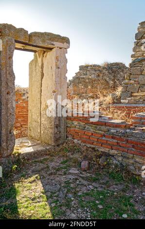 Histria, Rumänien - Ruinen der antiken griechischen Koloniestadt Istros, die von milesischen Siedlern gegründet wurde. Dobrogea - 5. September 2011 Stockfoto