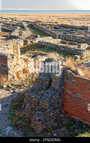 Histria, Rumänien - Ruinen der antiken griechischen Koloniestadt Istros, die von milesischen Siedlern gegründet wurde. Dobrogea - 5. September 2011 Stockfoto