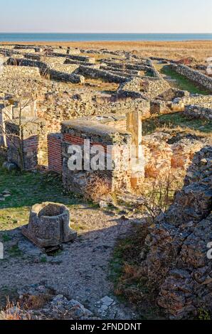 Histria, Rumänien - Ruinen der antiken griechischen Koloniestadt Istros, die von milesischen Siedlern gegründet wurde. Dobrogea - 5. September 2011 Stockfoto