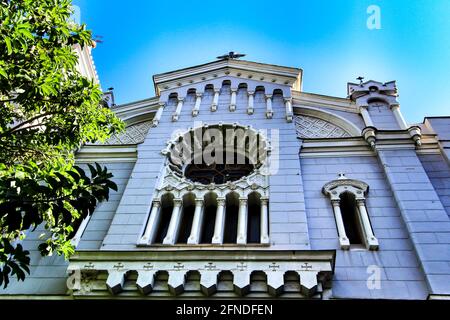 Schöne Pfarrfassade von San Bartolome in Murcia Stockfoto