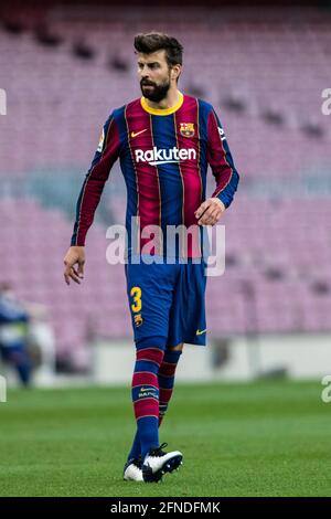 Camp Nou, Barcelona, Katalonien, Spanien. Mai 2021. La Liga Football, Barcelona gegen Celta de Vigo; 3 Gerard Pique während des Liga-Spiels gegen Celta de Vigo im Camp Nou Stadium Credit: Action Plus Sports/Alamy Live News Stockfoto