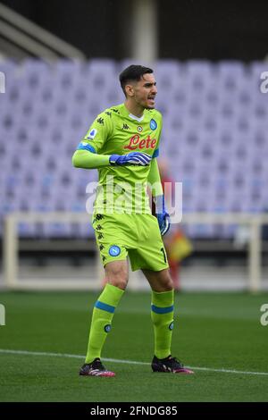 Florenz, Italien. Mai 2021. Alex Meret (Napoli) während des italienischen "Serie A"-Spiels zwischen Fiorentina 0-2 Napoli im Artemio Franchi-Stadion am 16. Mai 2021 in Florenz, Italien. Quelle: Maurizio Borsari/AFLO/Alamy Live News Stockfoto