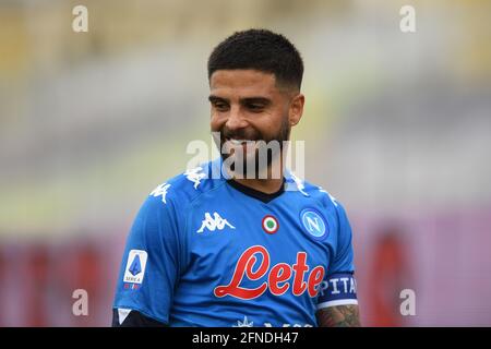 Florenz, Italien. Mai 2021. Lorenzo Insigne (Napoli) während des italienischen "Serie A"-Spiels zwischen Fiorentina 0-2 Napoli im Artemio Franchi-Stadion am 16. Mai 2021 in Florenz, Italien. Quelle: Maurizio Borsari/AFLO/Alamy Live News Stockfoto