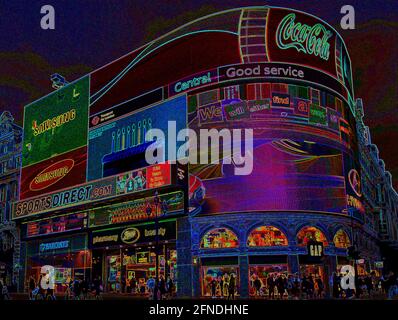 Plakatwände Piccadily Circus London Stockfoto