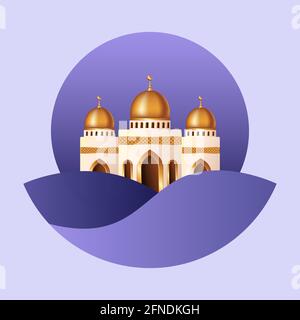 Islamischer Hintergrund mit Moschee. Islamischer Hintergrund geeignet für Ramadan, Eid al Adha, Eid al Fitr. Stock Vektor