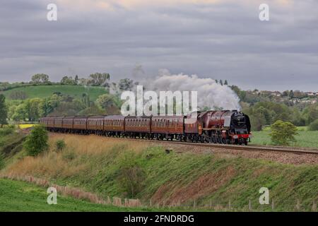 Dampftraining der Herzogin von Sutherland auf dem Weg nach Bath, Großbritannien Tour Stockfoto