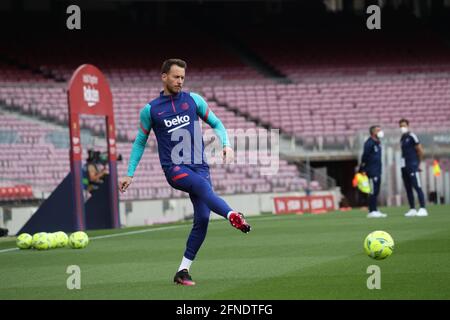 Barcelona, Spanien. Mai 2021. Spanisches Fußballspiel La Liga Barcelona gegen Celta de Vigo im Nou Cam Stadium, Barcelona, Mayo 16, 2021 La Liga Credit: CORDON PRESS/Alamy Live News Stockfoto