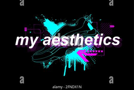 My Aesthetics Slogan mit trendigem Print für T-Shirt-Design und Merch. Auswahl und Lifestyle-Konzept. Print für Сlothing trendy Design. Typografie Stock Vektor