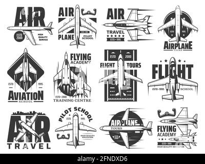 Symbole für bewaffnete Kampfjets Stock-Vektorgrafik - Alamy
