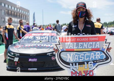 Valencia, Spanien. Mai 2021. Alon Day of CAAL Racing in Aktion während des Nascar Whelen Valencia Rennens die NASCAR Whelen Euro Series wurde 2008 gegründet und gründete dank einer langjährigen Partnerschaft mit NASCAR (National Association for Stock Car Auto Racing) im Januar 2012 die offizielle NASCAR European Series. Die europäische NASCR feiert ihren einzigen Termin in Spanien auf dem Circuit Ricardo Tormo in Cheste, Valencia. Kredit: SOPA Images Limited/Alamy Live Nachrichten Stockfoto