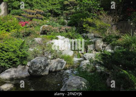 Ein japanischer Garten in Los Angeles, Kalifornien Stockfoto