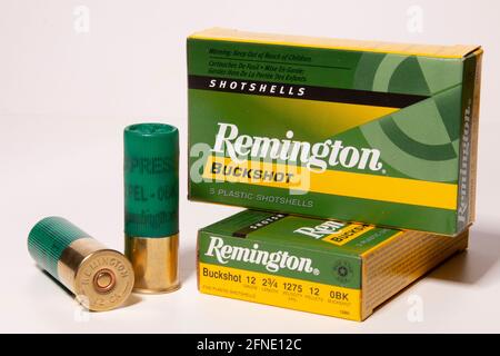 Remington 12 Gauge Schrotflinten-Ammo Stockfoto