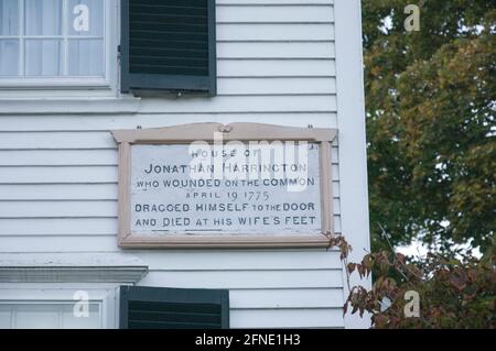 Haus von Jonathon Harrington in Lexington, Massachusetts, USA Stockfoto