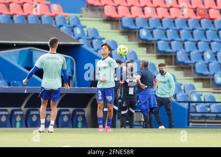 Getafe, Spanien. Mai 2021. Takefusa Kubo (Getafe) Fußball/Fußball: Spanisches 'La Liga Santander'-Spiel zwischen Getafe CF 2-1 Levante UD im Coliseum Alfonso Perez in Getafe, Spanien. Quelle: Mutsu Kawamori/AFLO/Alamy Live News Stockfoto