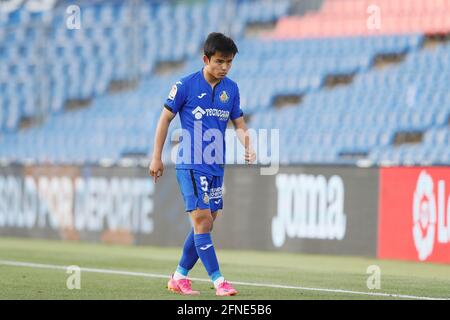 Getafe, Spanien. Mai 2021. Takefusa Kubo (Getafe) Fußball/Fußball: Spanisches 'La Liga Santander'-Spiel zwischen Getafe CF 2-1 Levante UD im Coliseum Alfonso Perez in Getafe, Spanien. Quelle: Mutsu Kawamori/AFLO/Alamy Live News Stockfoto