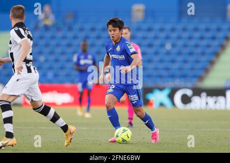 Getafe, Spanien. Mai 2021. Takefusa Kubo (Getafe) Fußball/Fußball: Spanisches 'La Liga Santander'-Spiel zwischen Getafe CF 2-1 Levante UD im Coliseum Alfonso Perez in Getafe, Spanien. Quelle: Mutsu Kawamori/AFLO/Alamy Live News Stockfoto