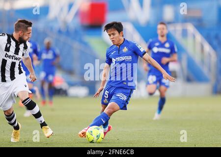 Getafe, Spanien. Mai 2021. Takefusa Kubo (Getafe) Fußball/Fußball: Spanisches 'La Liga Santander'-Spiel zwischen Getafe CF 2-1 Levante UD im Coliseum Alfonso Perez in Getafe, Spanien. Quelle: Mutsu Kawamori/AFLO/Alamy Live News Stockfoto