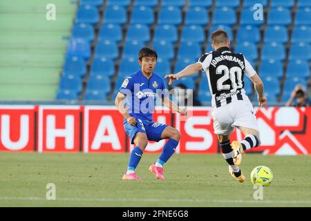 Getafe, Spanien. Mai 2021. Takefusa Kubo (Getafe) Fußball/Fußball: Spanisches 'La Liga Santander'-Spiel zwischen Getafe CF 2-1 Levante UD im Coliseum Alfonso Perez in Getafe, Spanien. Quelle: Mutsu Kawamori/AFLO/Alamy Live News Stockfoto