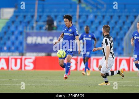 Getafe, Spanien. Mai 2021. Takefusa Kubo (Getafe) Fußball/Fußball: Spanisches 'La Liga Santander'-Spiel zwischen Getafe CF 2-1 Levante UD im Coliseum Alfonso Perez in Getafe, Spanien. Quelle: Mutsu Kawamori/AFLO/Alamy Live News Stockfoto