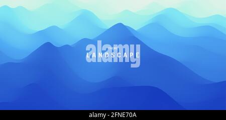 Landschaft mit Bergen und Nebel. Bergige Gelände. Zusammenfassung Hintergrund. Vector Illustration. Stock Vektor