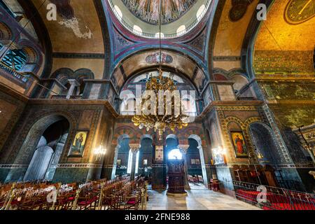 Interor der Hagia Sophia-Kirche, UNESCO-Weltkulturerbe Thessaloniki, Griechenland