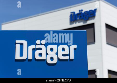 Logo Draeger, Medizintechnik-Unternehmen, Krefeld, Nordrhein-Westfalen, Deutschland Stockfoto