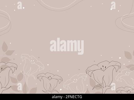 Zeitgemäßer Blumenhintergrund. Handgezeichnete abstrakte botanische Elemente. Minimalistisches Innenraumdesign und natürliche Wandkunst. Moderne Vektorgrafik Stock Vektor