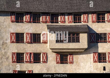 Schloss Matzen, Detail des Gebäudes, Brixlegg, Tirol, Österreich Stockfoto