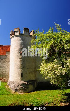 Turm, mittelalterliche Stadtmauer, Landsberg am Lech, Bayern, Deutschland Stockfoto