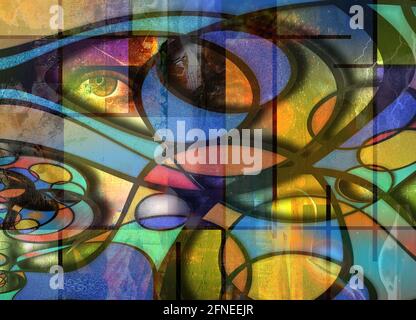Das Auge sieht abstrakt aus. 3D-Rendering. Stockfoto