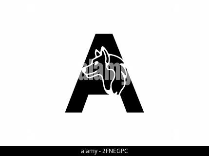 Anfangsbuchstabe A mit Wolfskleie Stock Vektor