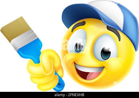 Malerdekorator Handyman Emoticon Emoji-Symbol Stock Vektor