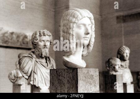 Büsten in der Glyptothek am Königsplatz in München. [Automatisierte Übersetzung] Stockfoto