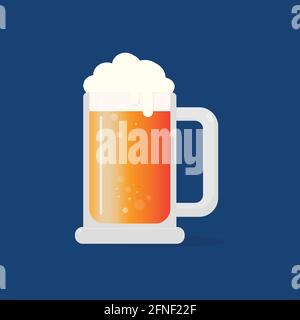 Bierkrug Vektor-Design isoliert auf blauem Hintergrund Stock Vektor