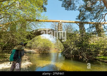 Senda de las Pesquerías Reales, Valsaín (Segovia) Stockfoto