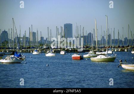 Der Hafen von Milwaukee am Lake Michigan. [Automatisierte Übersetzung] Stockfoto